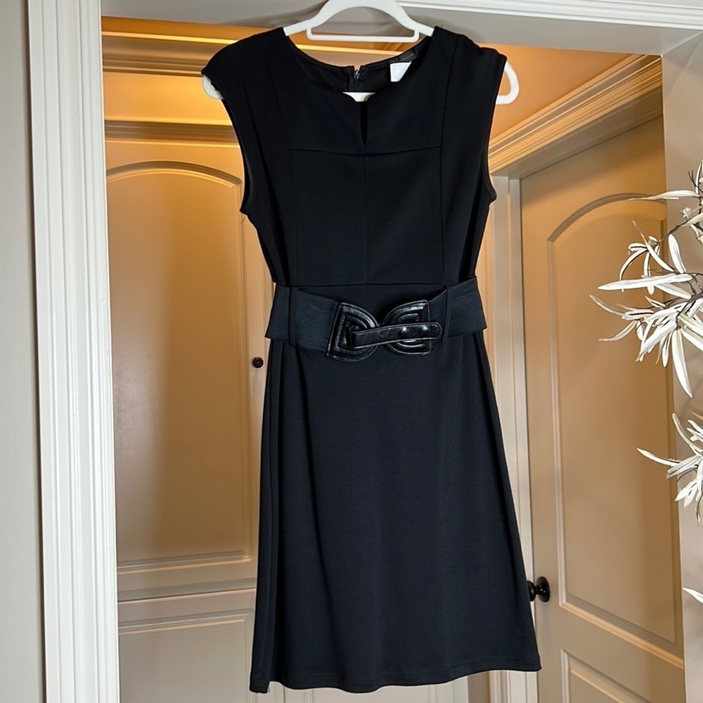 KLD Signature - Belted Black Dress - Size Medium - Picture 1 of 4